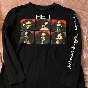 H.E.R. Black Graphic Long Sleeve Tee